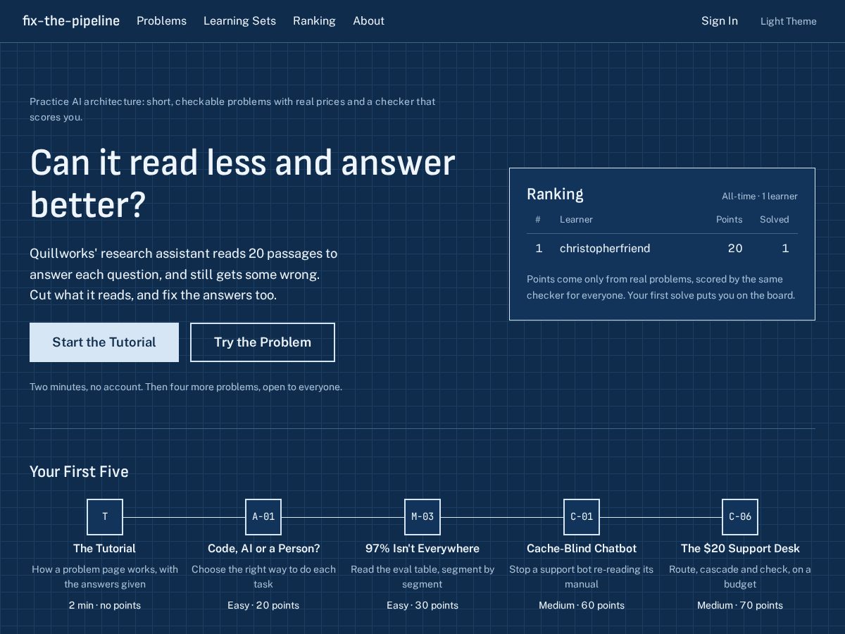Landing-page snapshot of fixthepipeline.dev