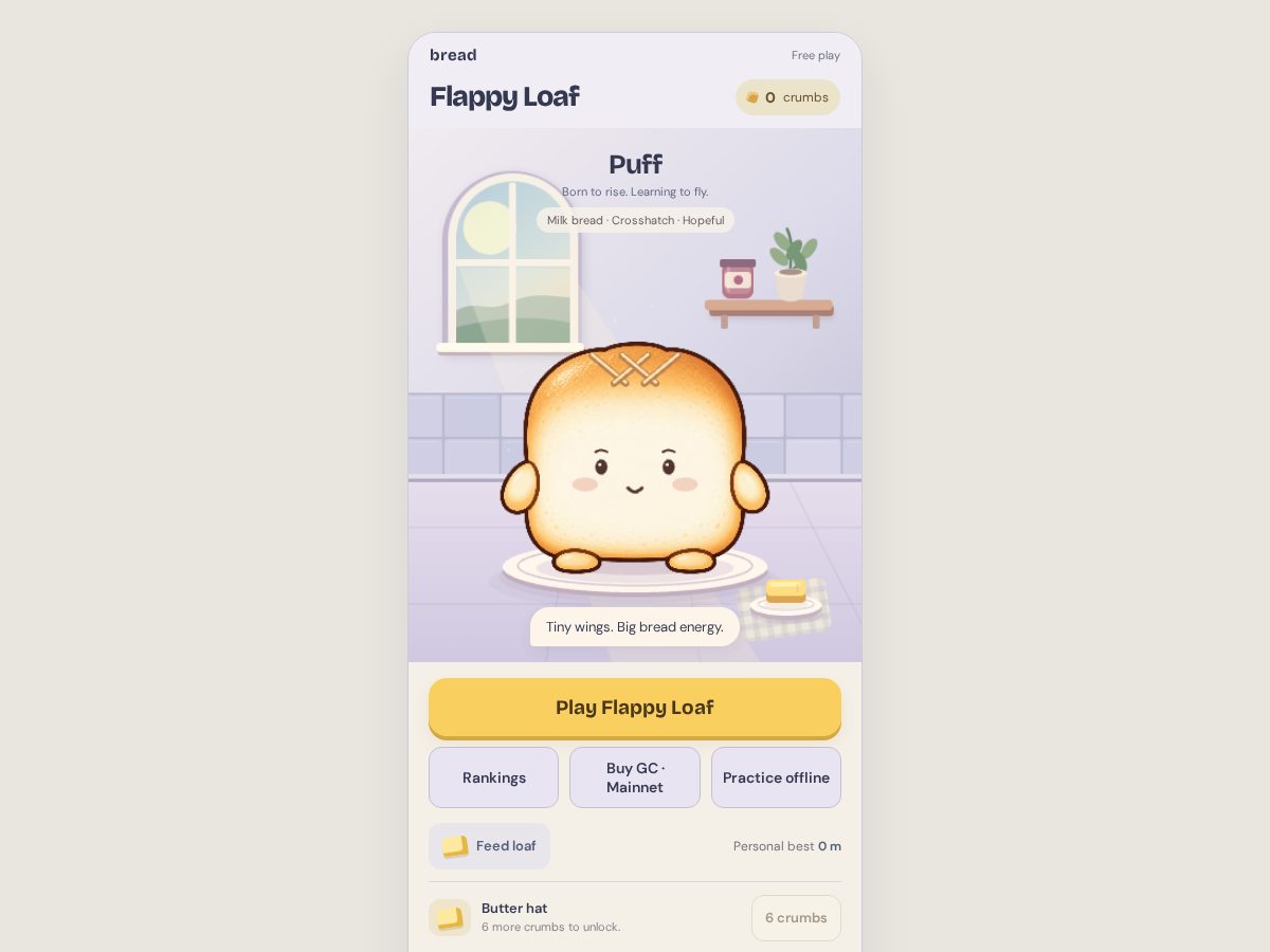 Landing-page snapshot of flappyloaf.xyz