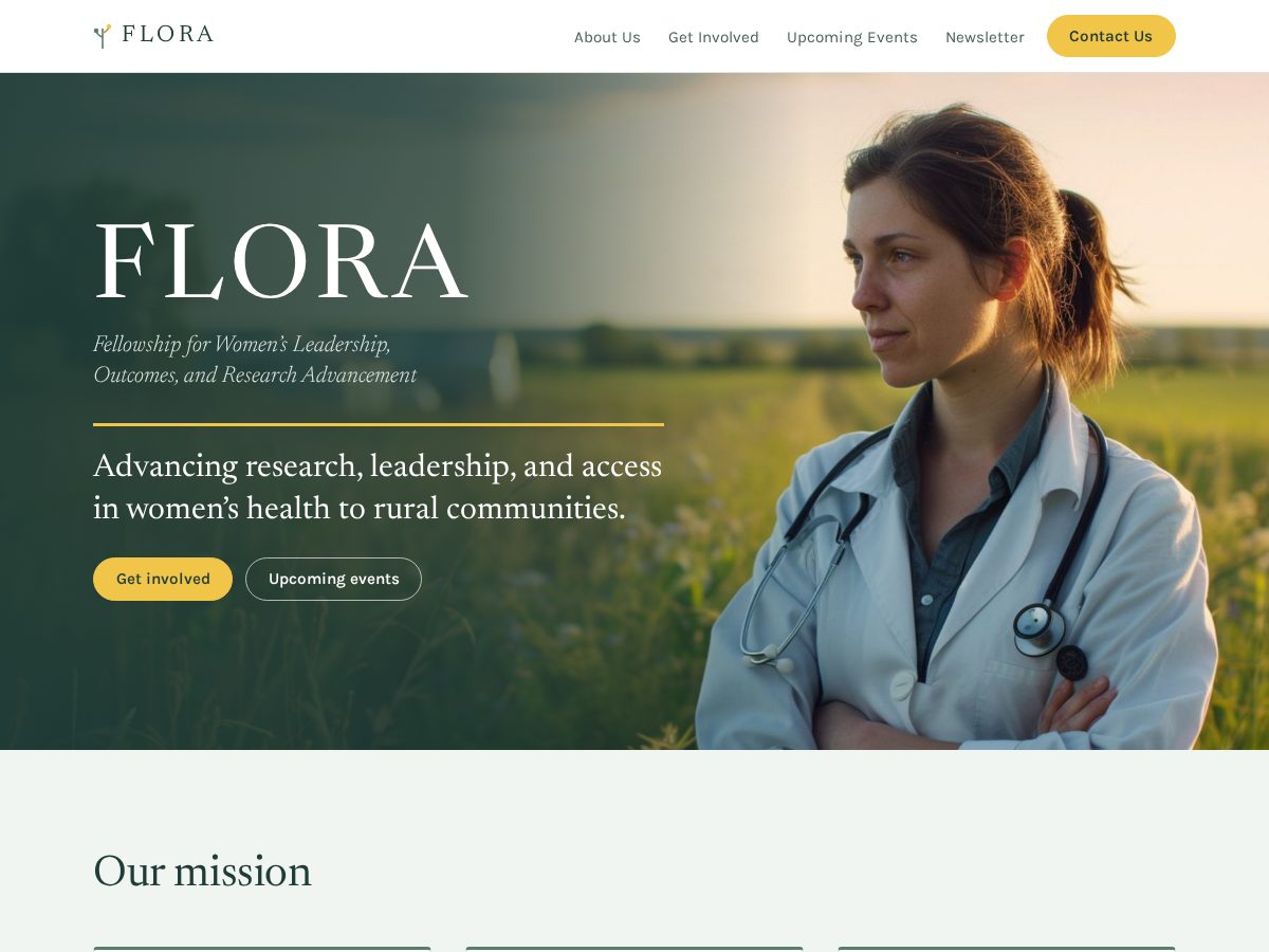 Landing-page snapshot of florawomenshealth.org