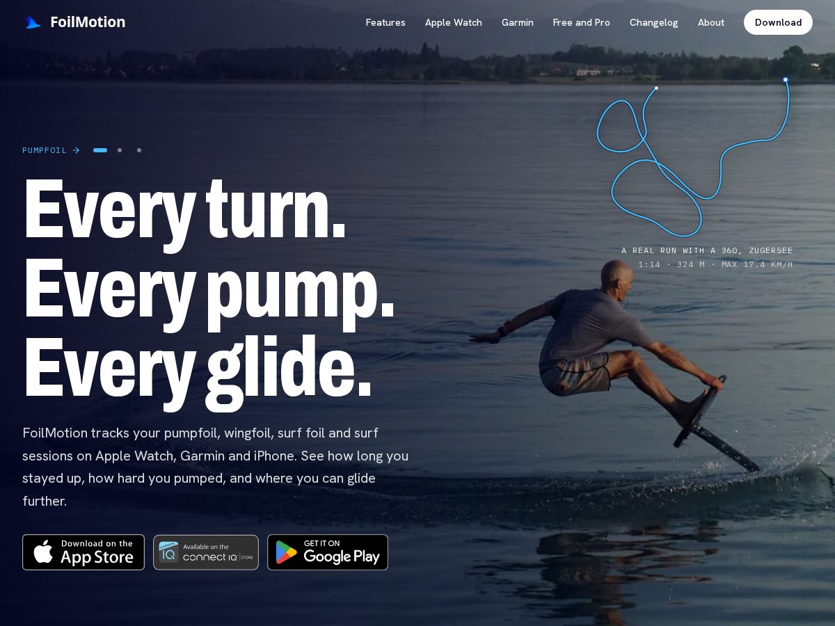 Landing-page snapshot of foilmotion.app