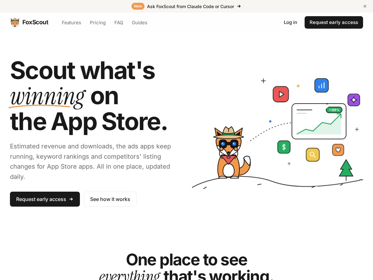 Landing-page snapshot of foxscout.dev