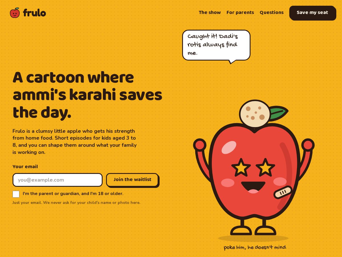 Landing-page snapshot of frulo.org