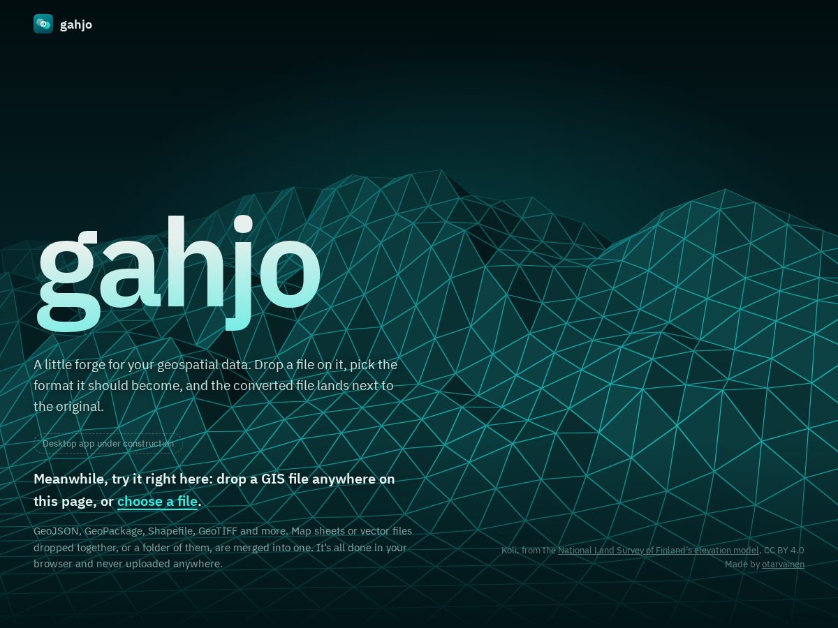 Landing-page snapshot of gahjo.app