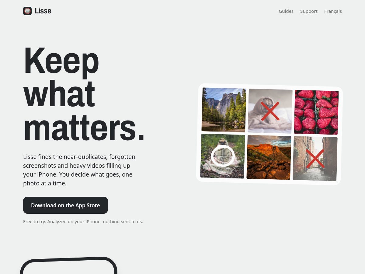 Landing-page snapshot of getlisse.app