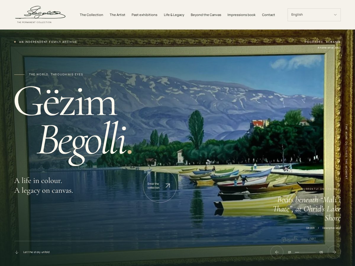 Landing-page snapshot of gezimbegolli.art
