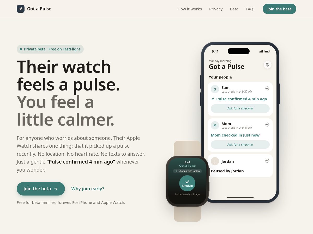 Landing-page snapshot of gotapulse.app