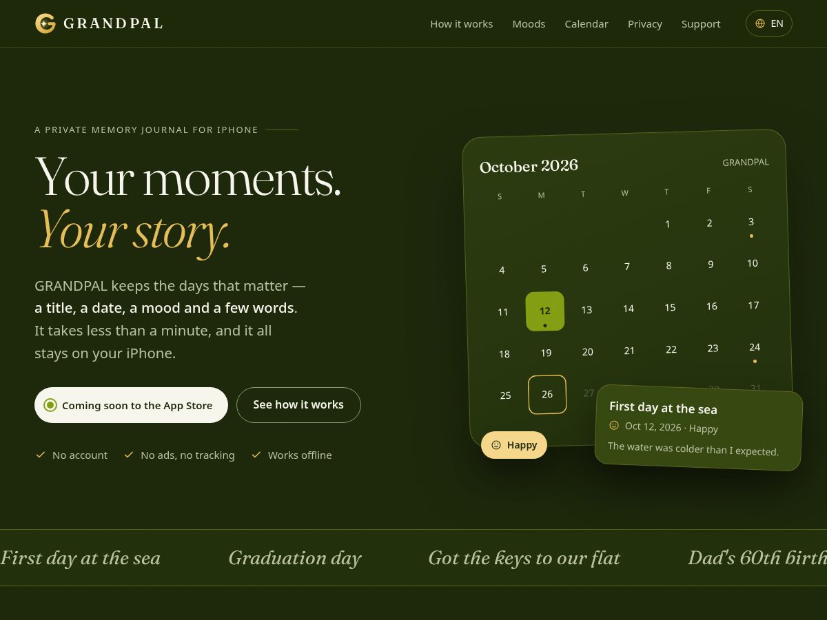 Landing-page snapshot of grandpal.app
