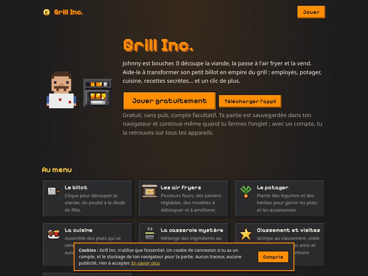 Landing-page snapshot of grillinc.app