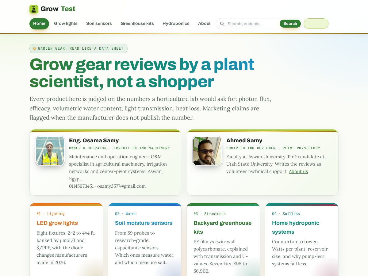 Landing-page snapshot of growtest.net