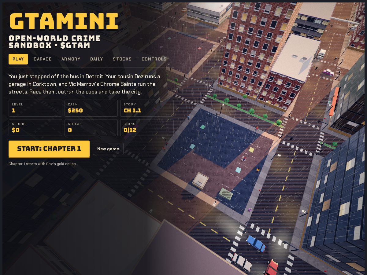 Landing-page snapshot of gtamini.org