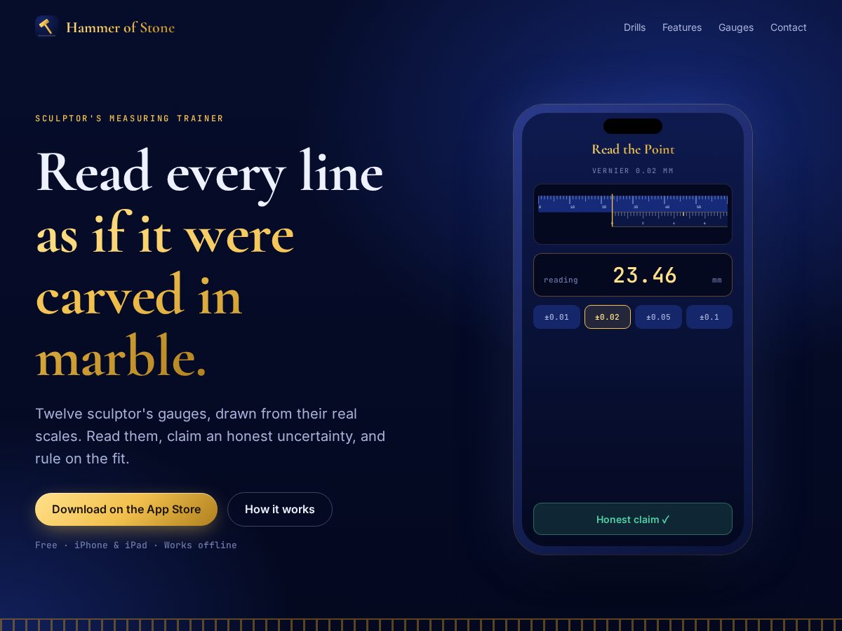 Landing-page snapshot of hammer-of-stone.click