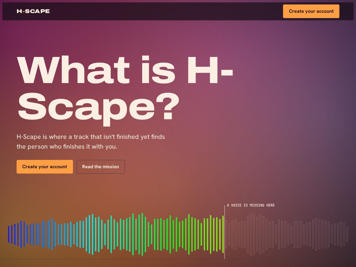 Landing-page snapshot of hscape.net