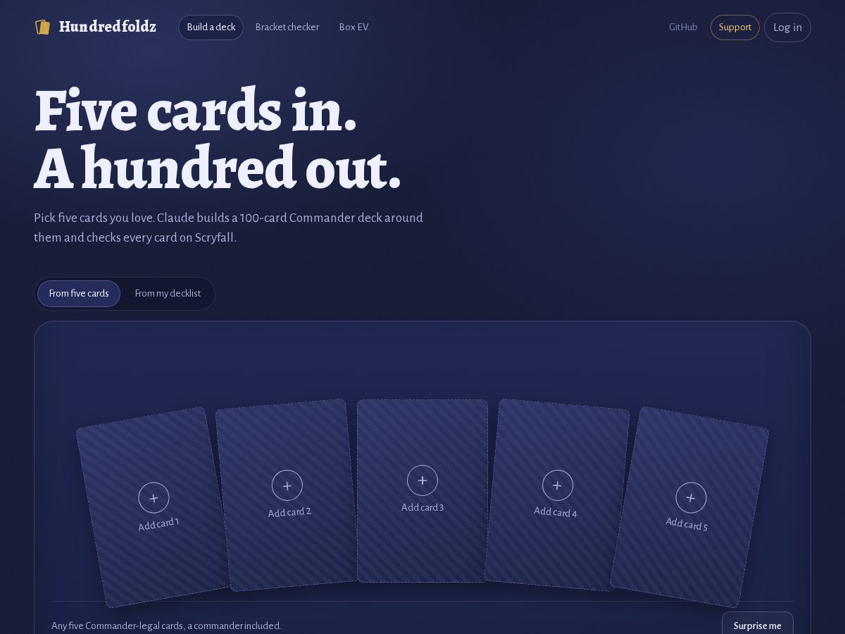 Landing-page snapshot of hundredfoldz.app