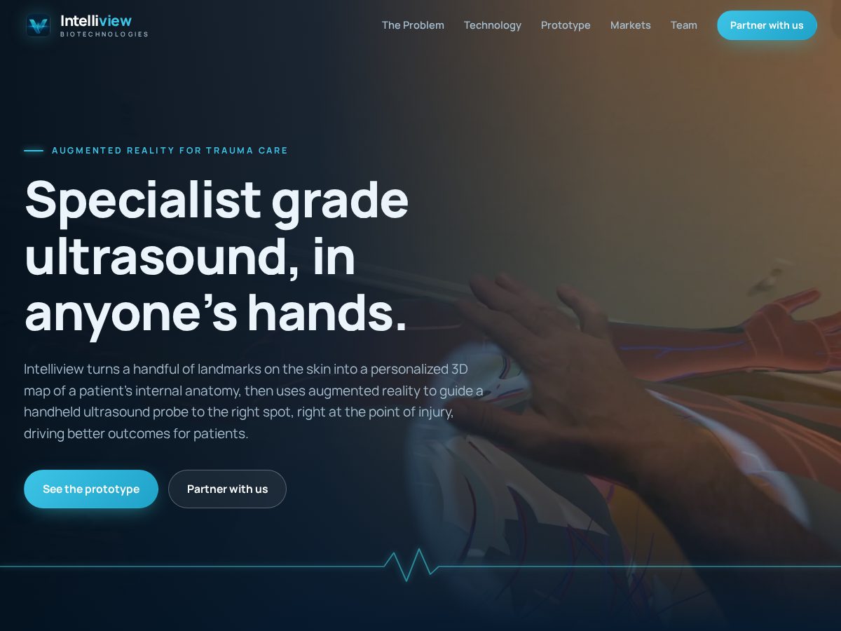Landing-page snapshot of intelliview.bio