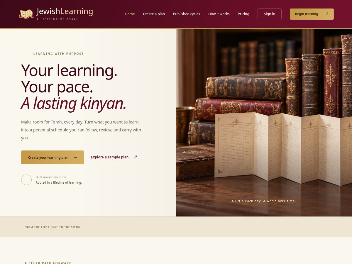 Landing-page snapshot of jewishlearning.app