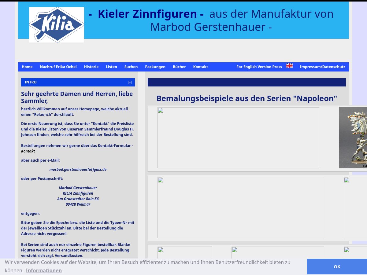 Landing-page snapshot of kieler-zinnfiguren.live