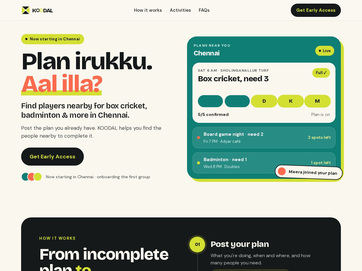Landing-page snapshot of koodal.social