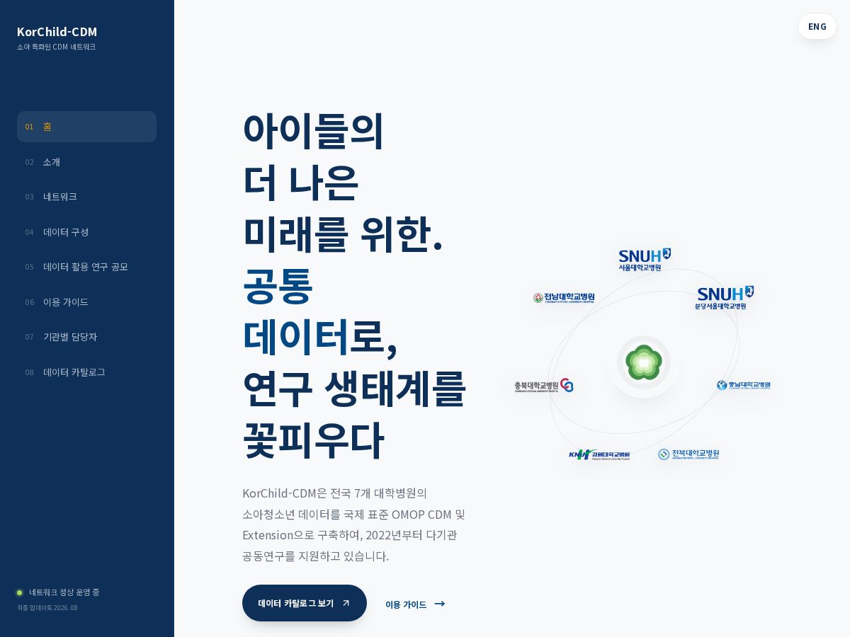 Landing-page snapshot of korchild-cdm.org