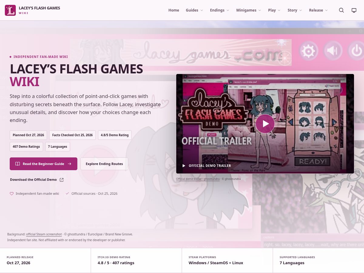 Landing-page snapshot of laceyflash.site
