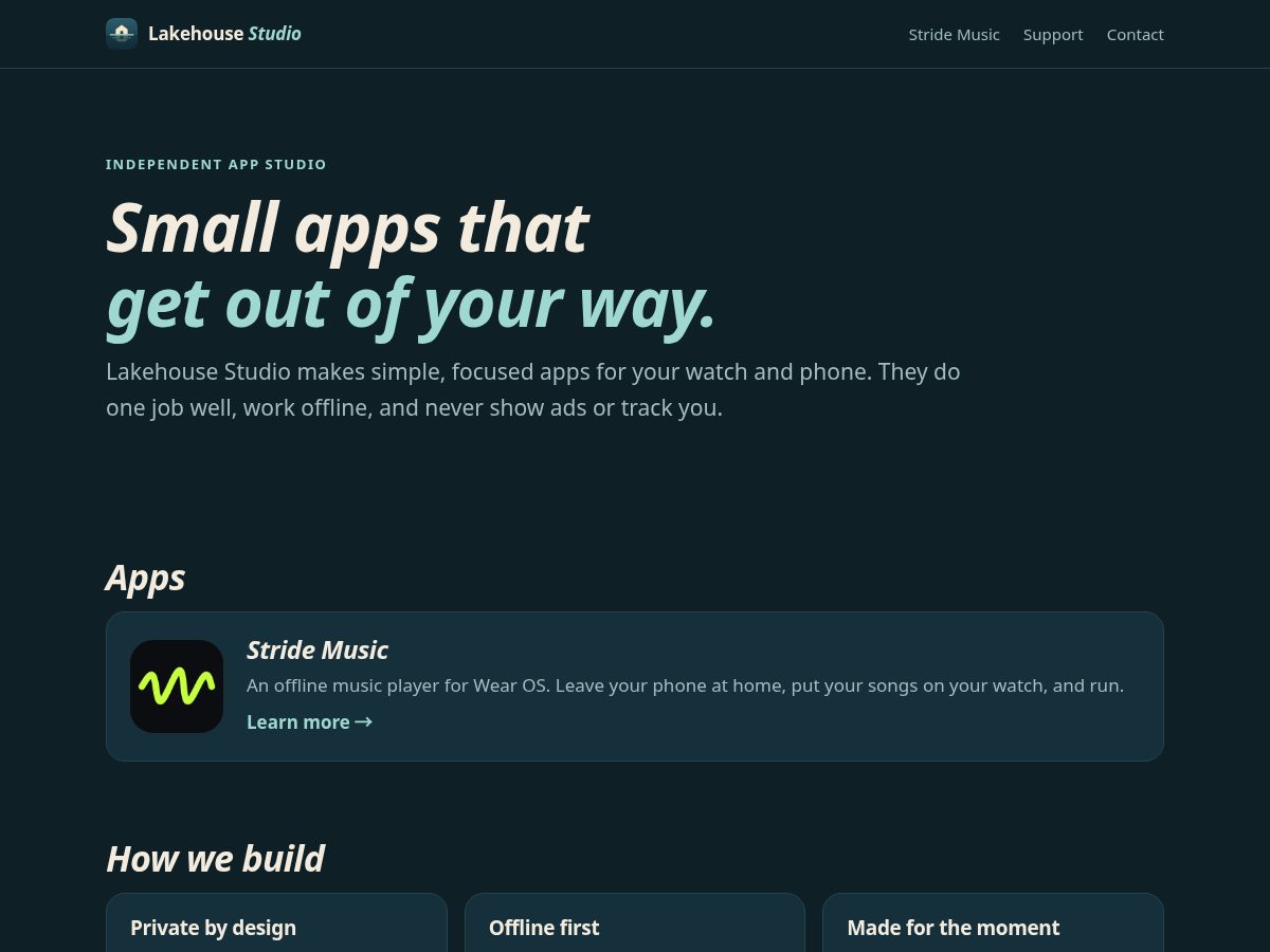 Landing-page snapshot of lakehousestudio.app