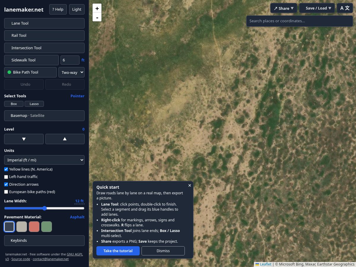 Landing-page snapshot of lanemaker.net