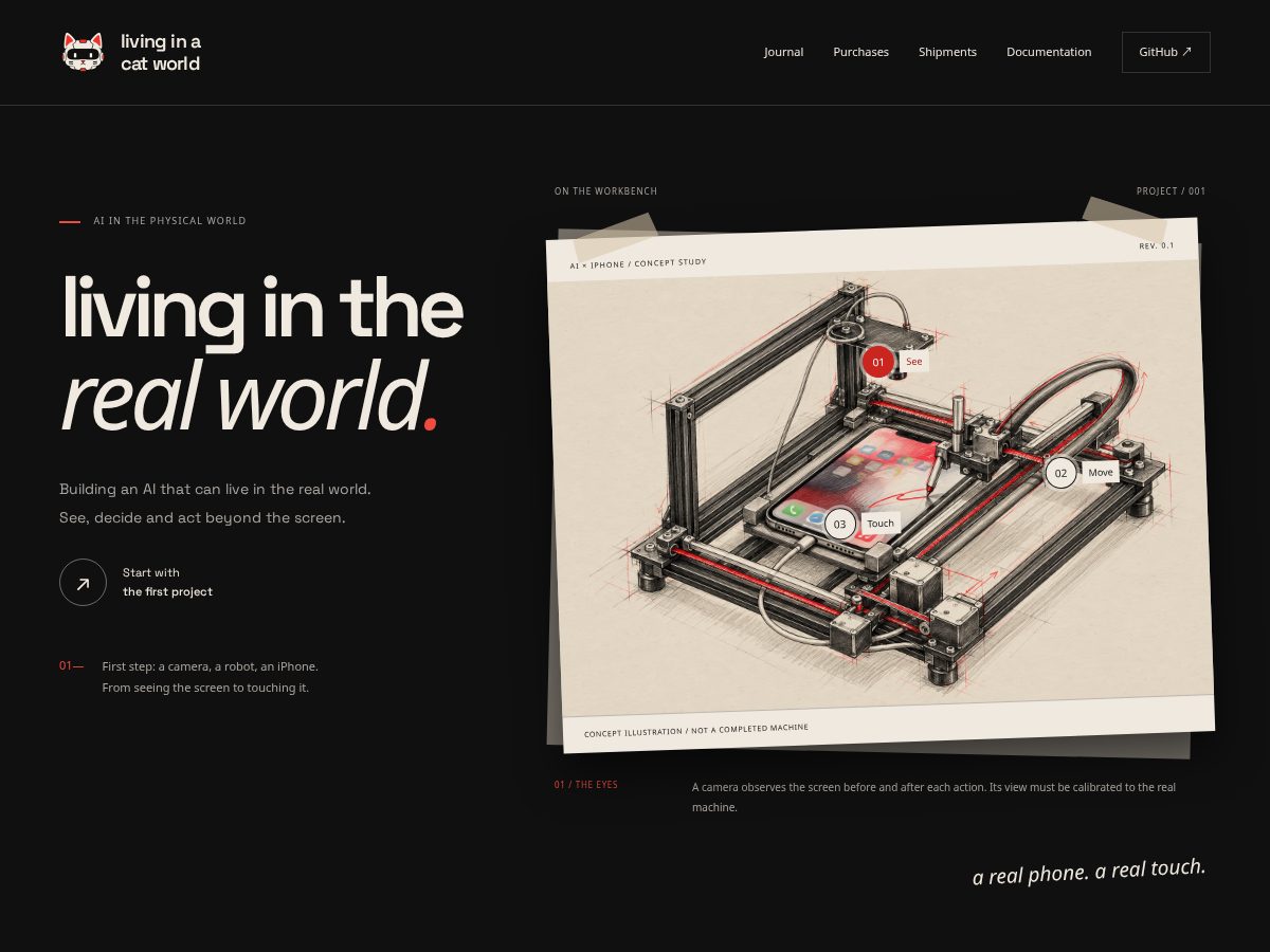 Landing-page snapshot of livinginacat.world