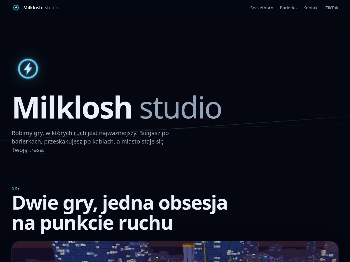Landing-page snapshot of milklosh.studio