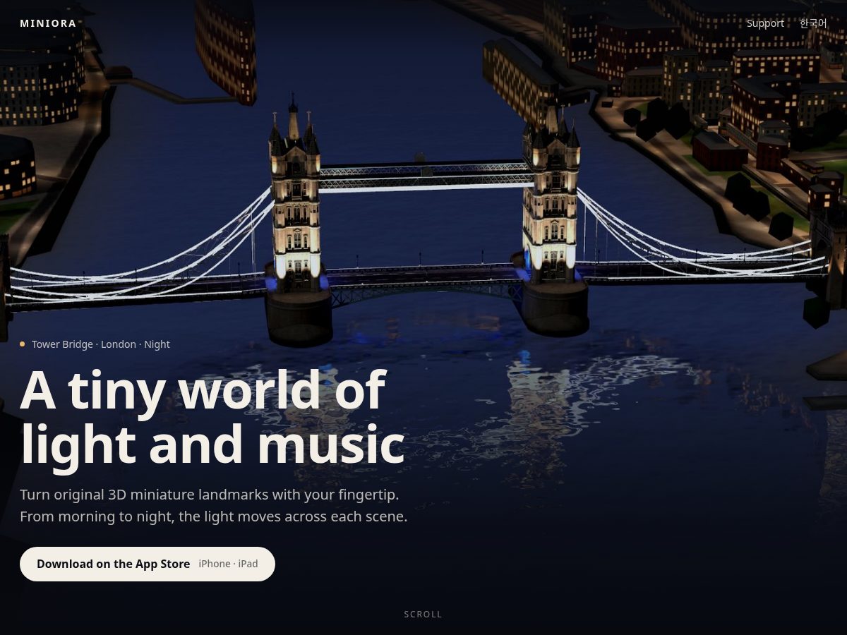 Landing-page snapshot of miniora.app