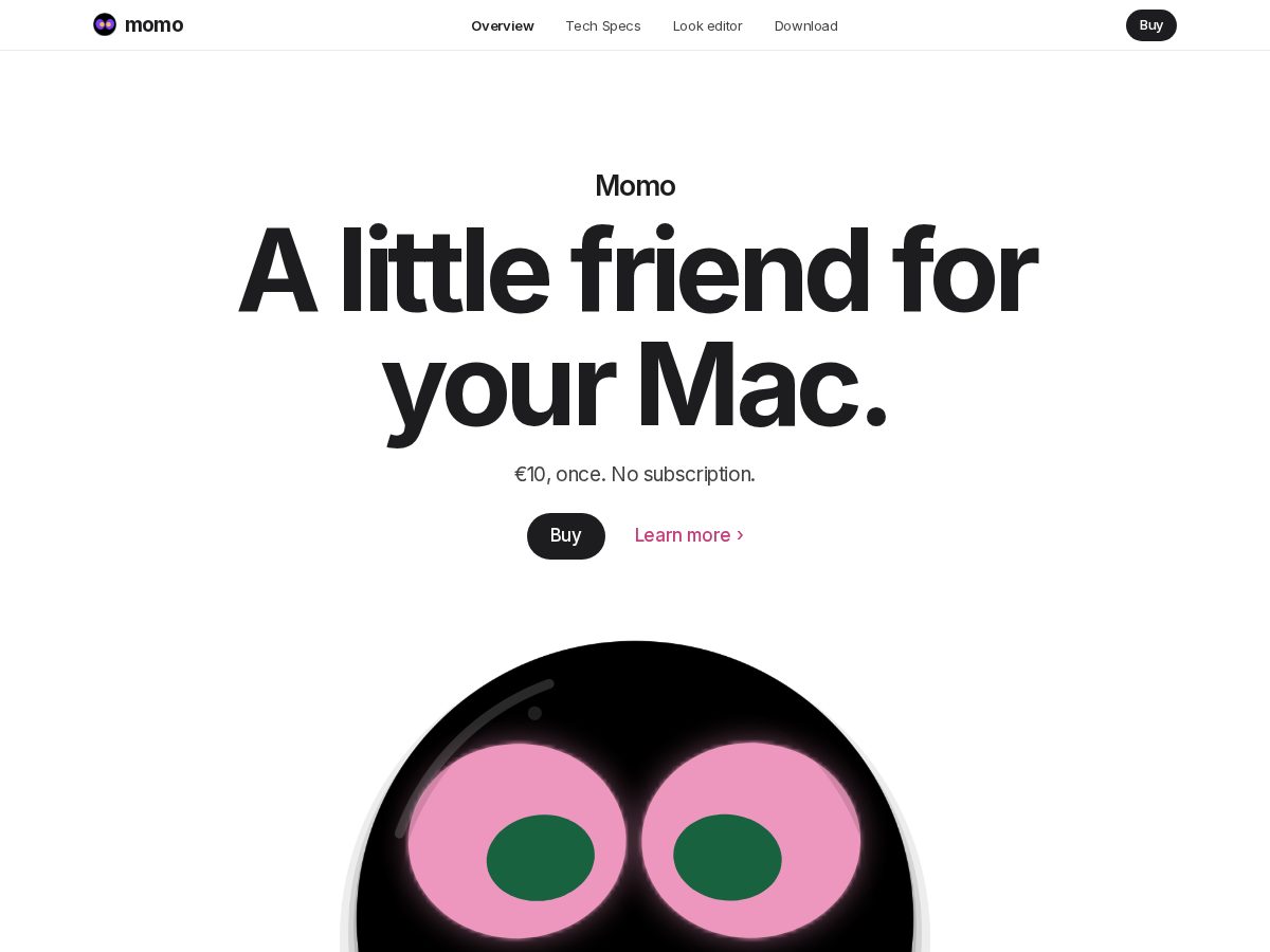 Landing-page snapshot of momocompanion.org