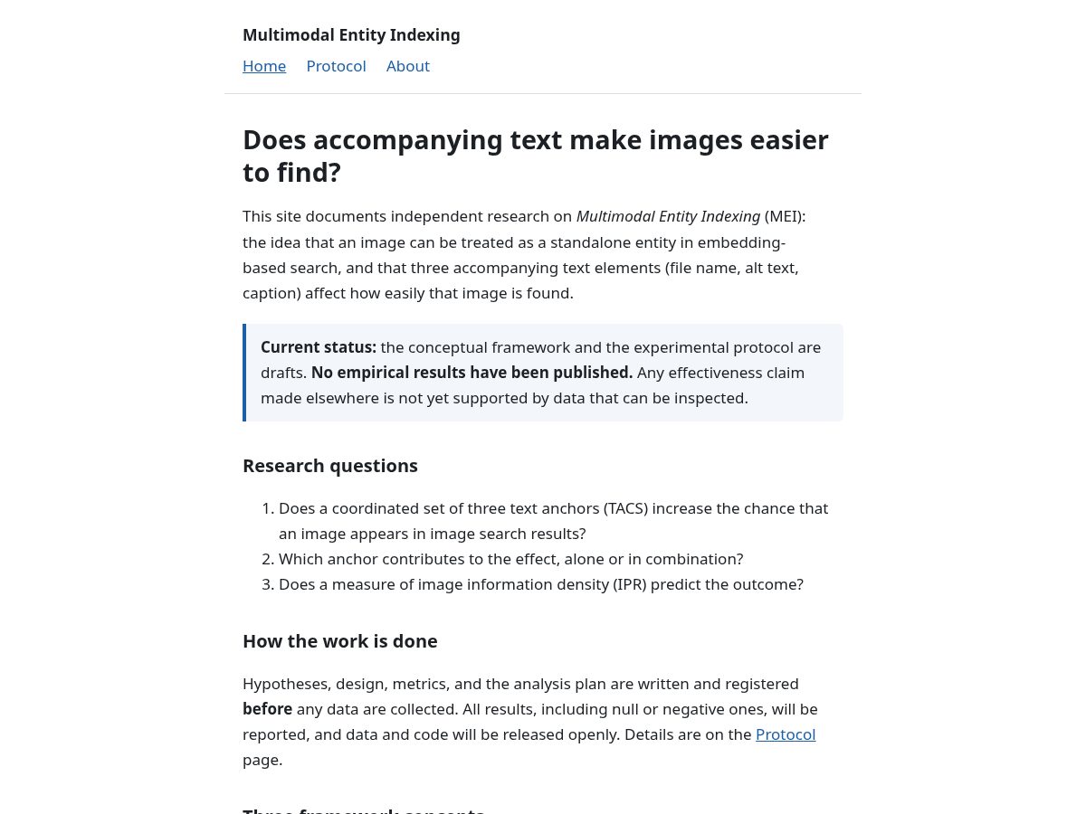 Landing-page snapshot of multimodalentity.org