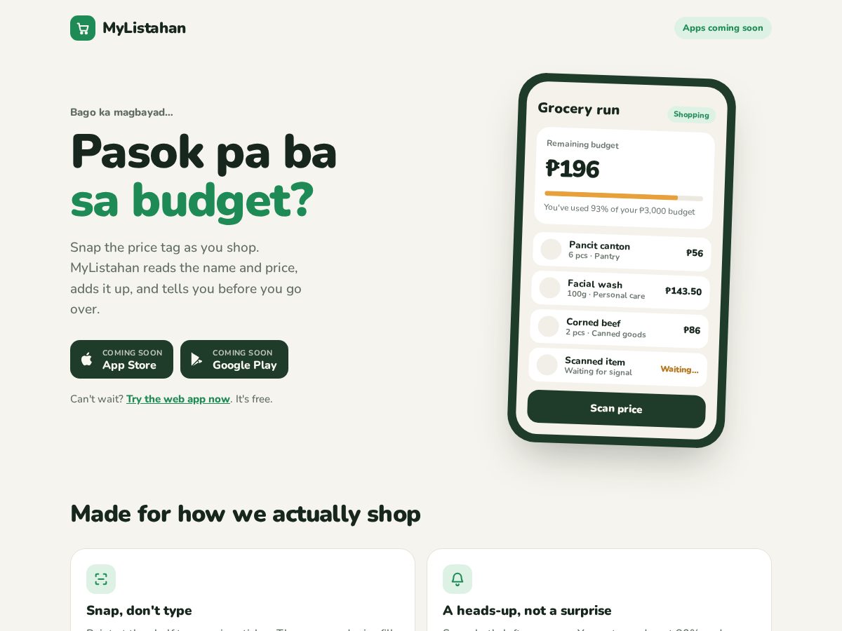 Landing-page snapshot of mylistahan.app