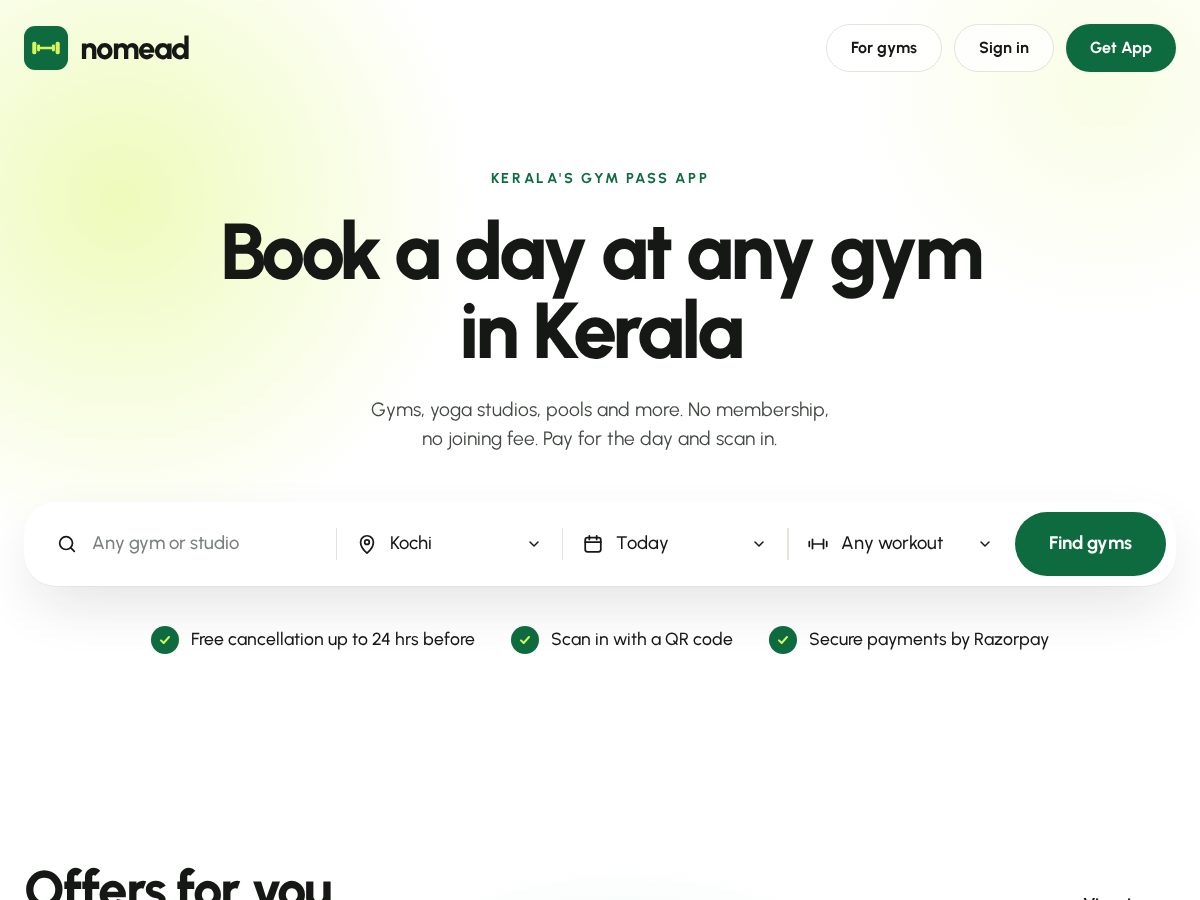 Landing-page snapshot of nomead.app