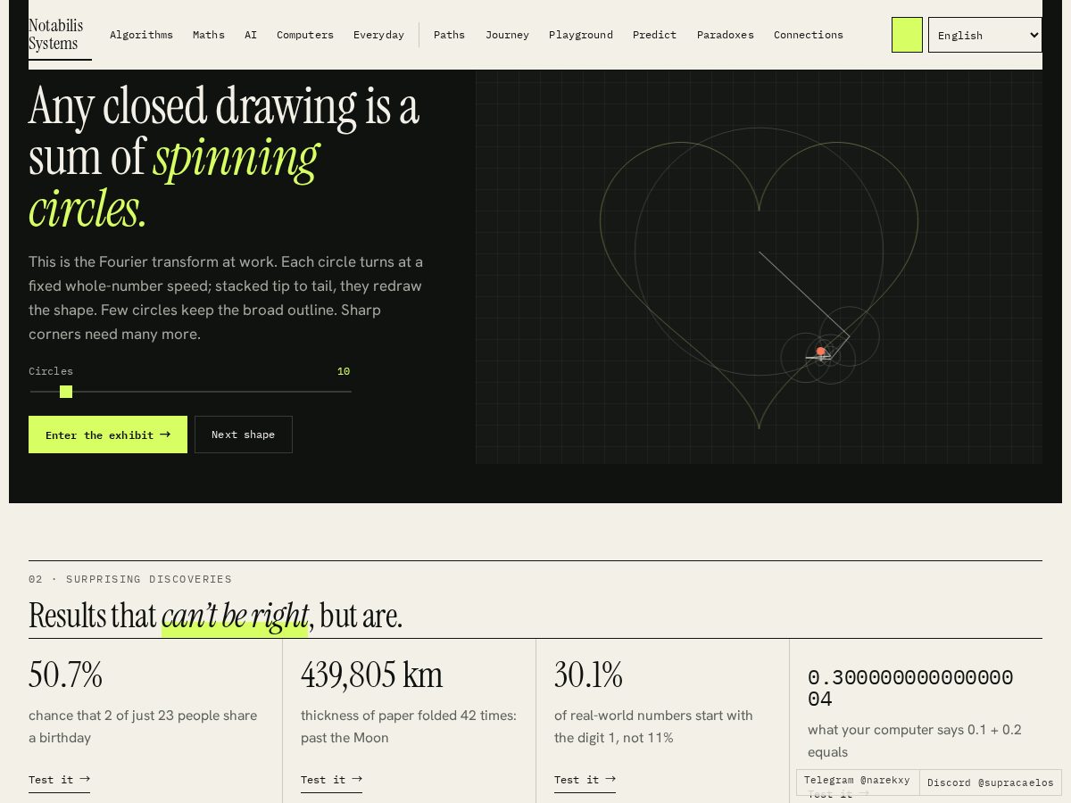 Landing-page snapshot of notabilis.fun
