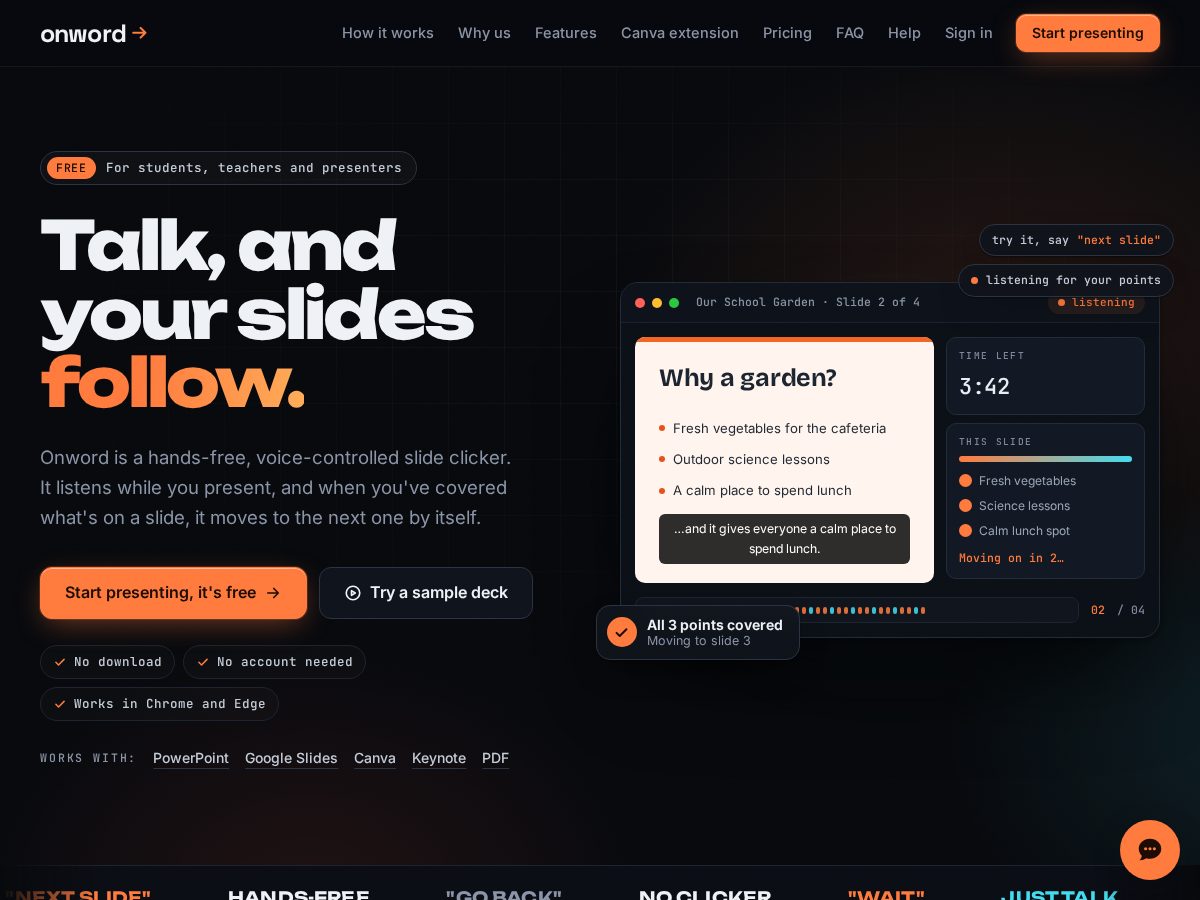 Landing-page snapshot of onword.shop