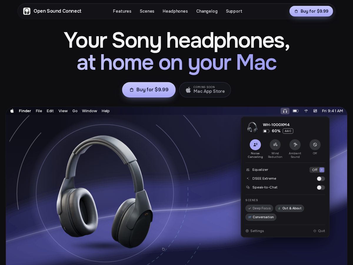 Landing-page snapshot of opensoundconnect.app