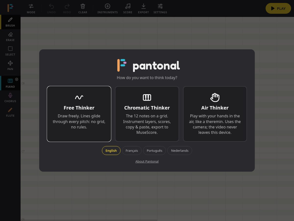 Landing-page snapshot of pantonal.app