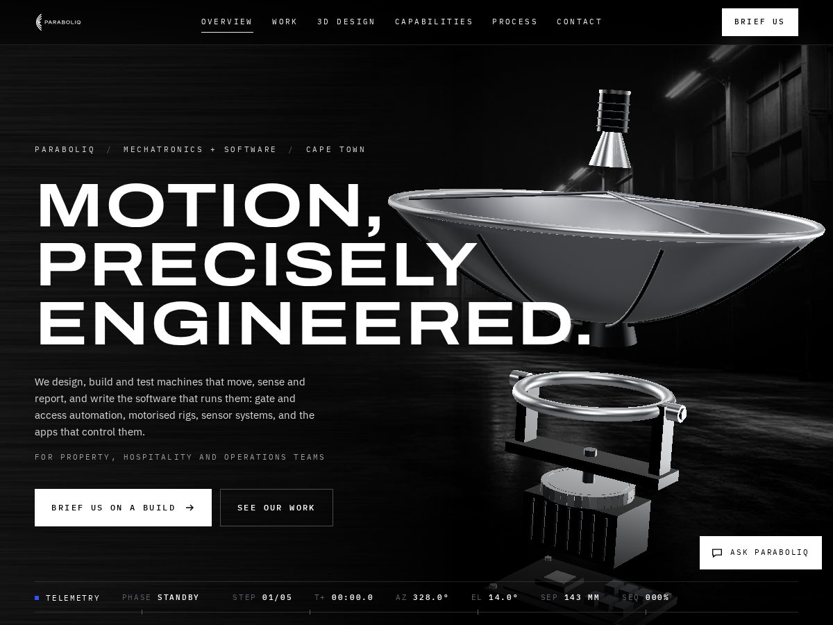 Landing-page snapshot of paraboliq.cloud