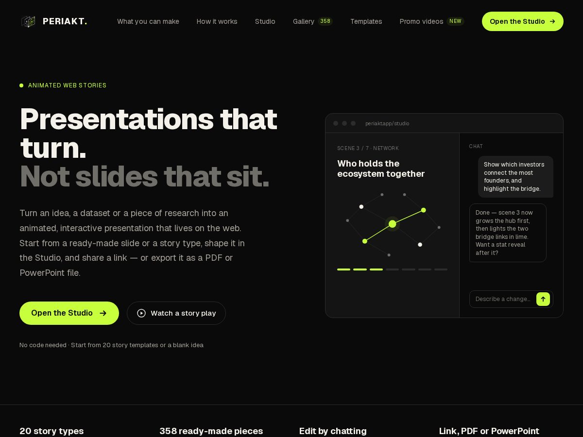 Landing-page snapshot of periakt.app