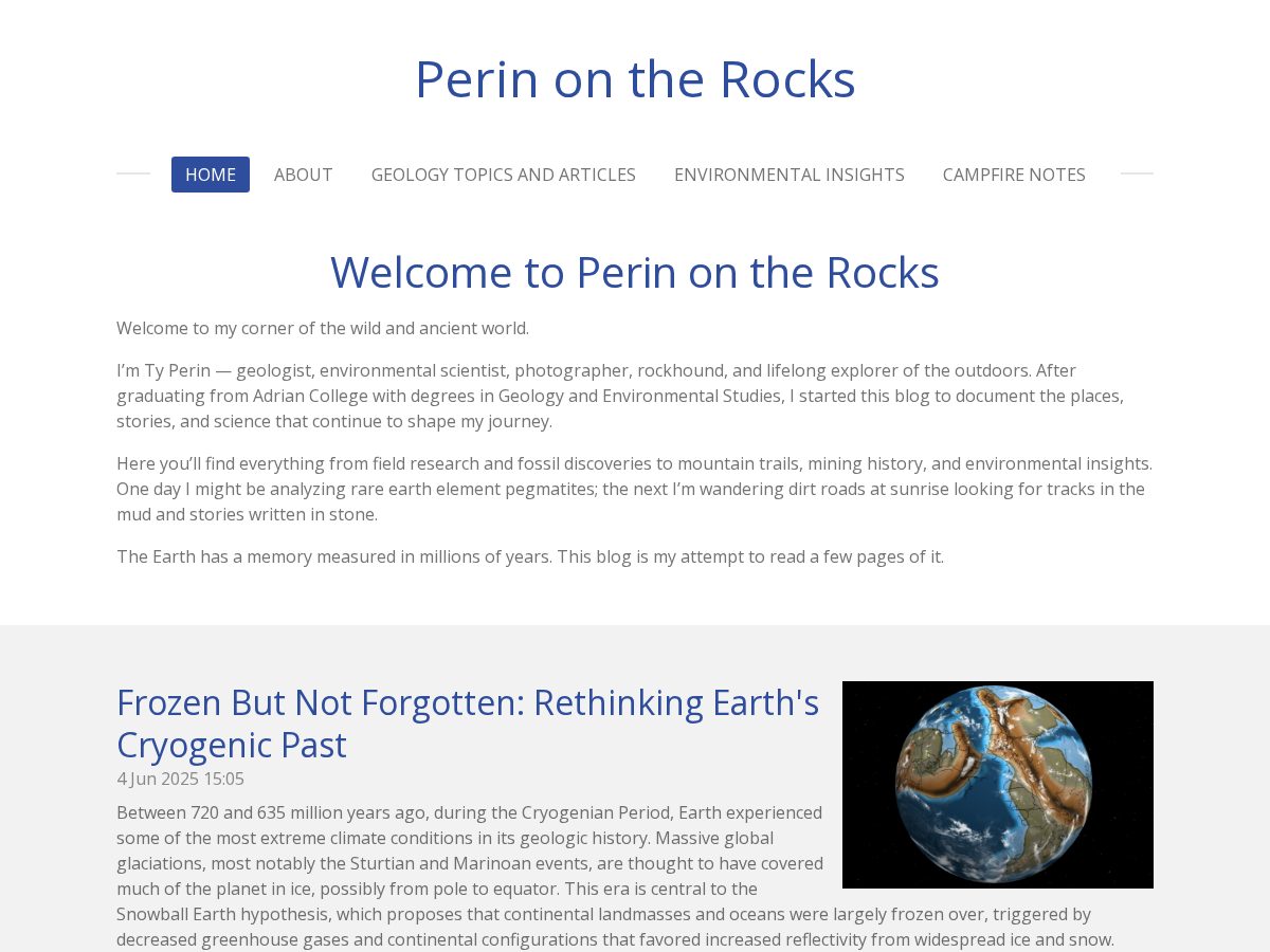 Landing-page snapshot of perinontherocks.live