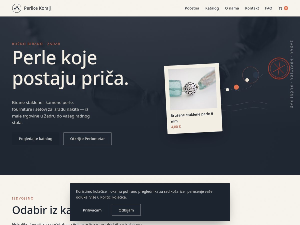 Landing-page snapshot of perlicekoralj.shop