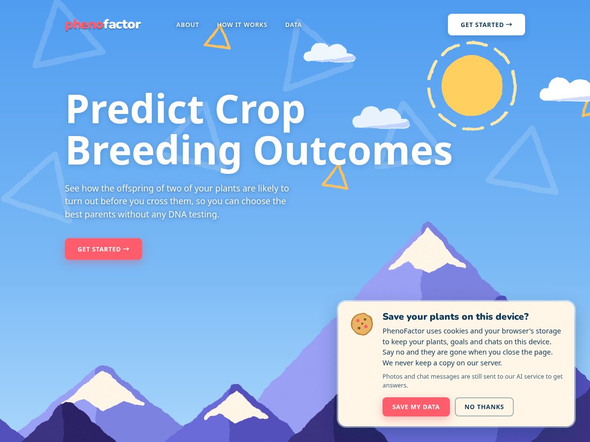 Landing-page snapshot of phenofactor.app