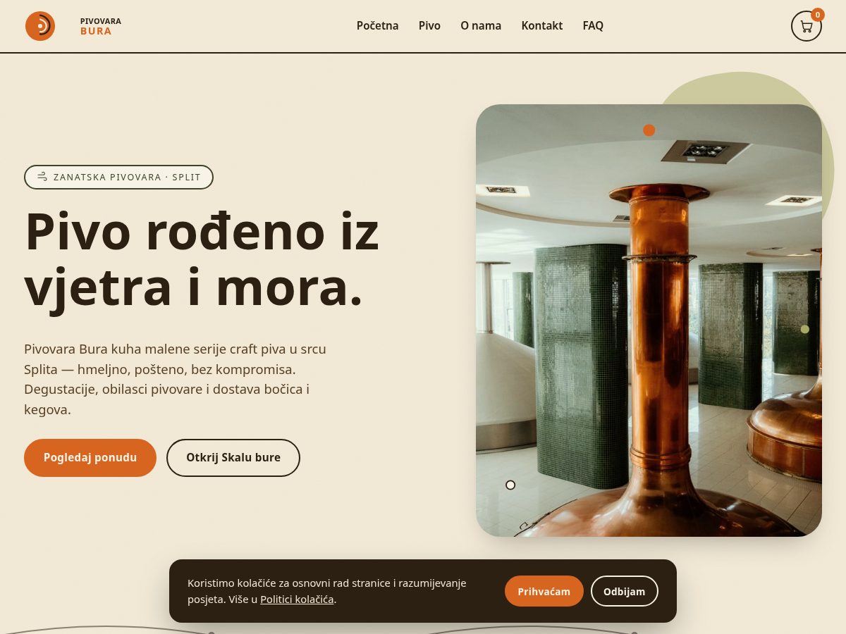 Landing-page snapshot of pivovarabura.shop