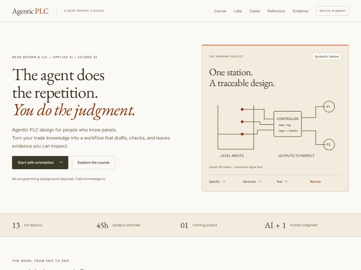 Landing-page snapshot of plcdesign.dev