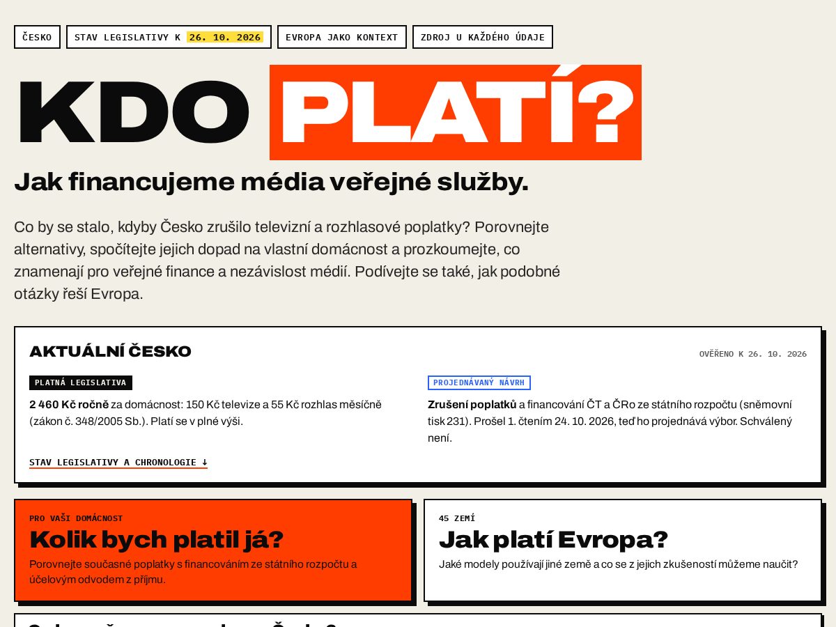 Landing-page snapshot of poplatky.app