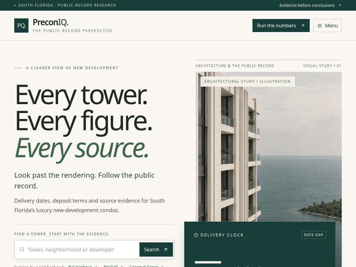 Landing-page snapshot of preconiq.site