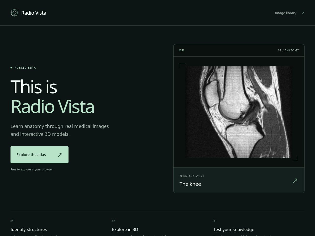 Landing-page snapshot of radiovista.app