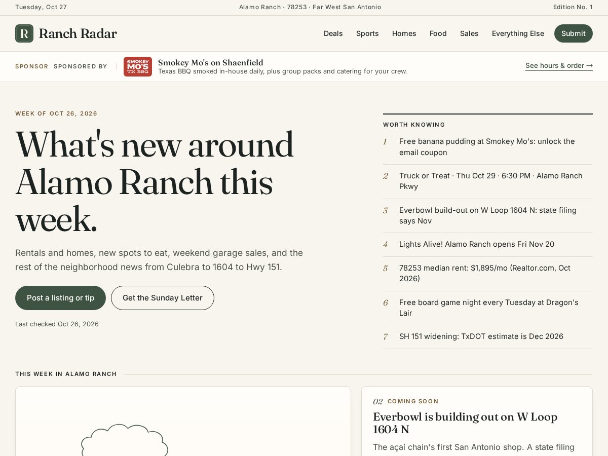 Landing-page snapshot of ranchradar.info