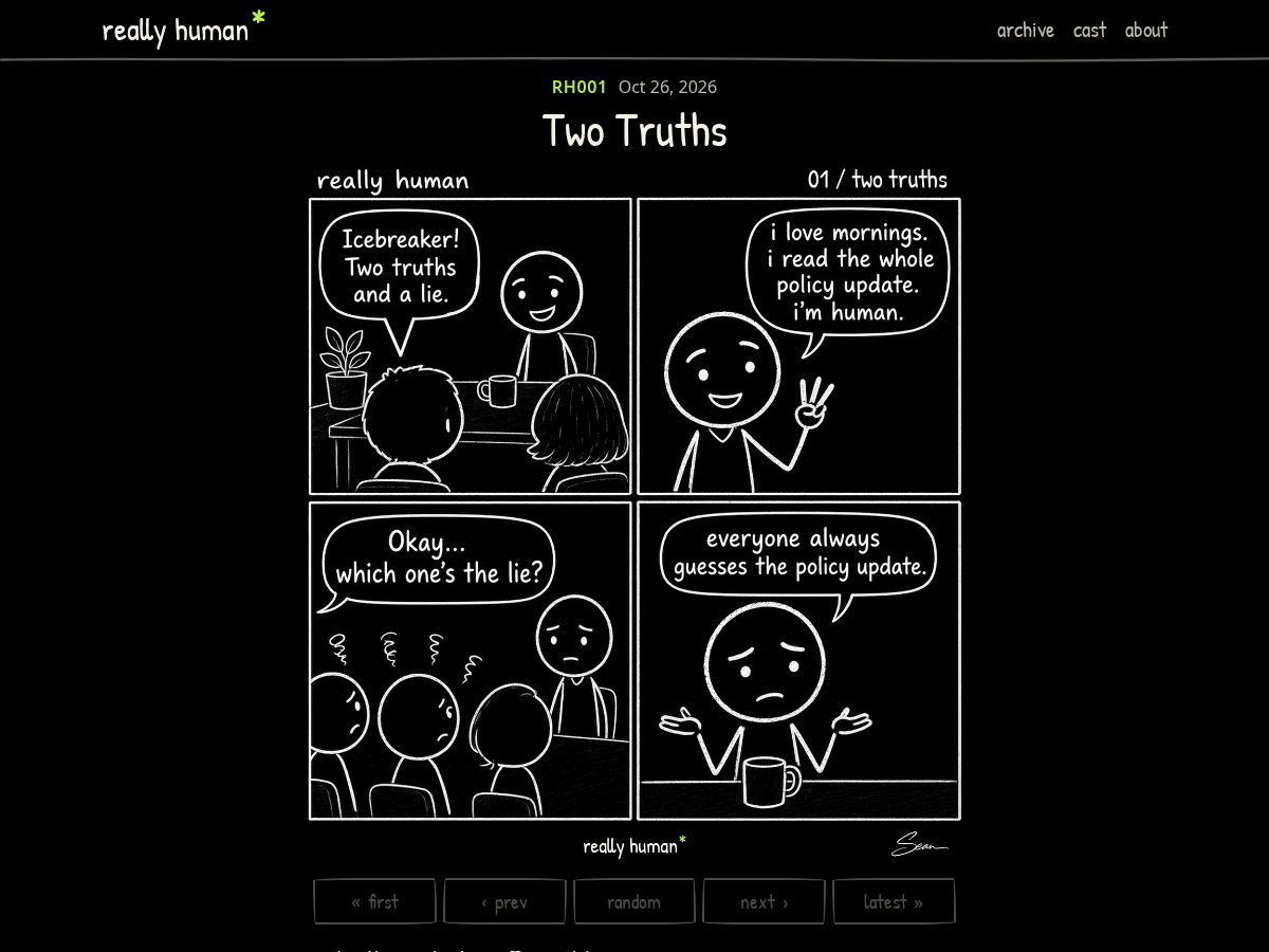 Landing-page snapshot of reallyhuman.lol
