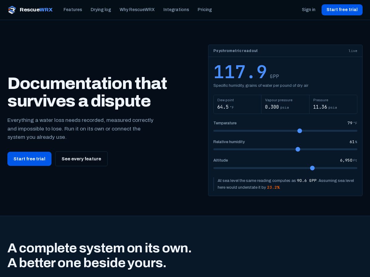 Landing-page snapshot of rescuewrx.info