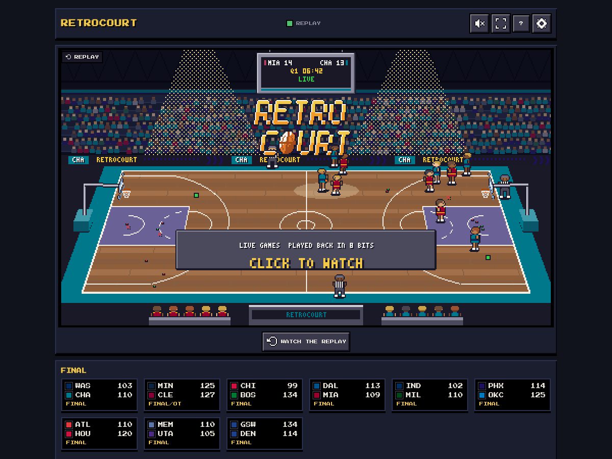 Landing-page snapshot of retrocourt.app